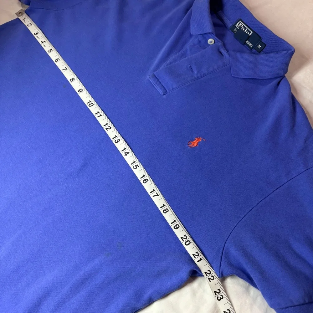 Polo Ralph Lauren Mens Royal Blue Short Sleeve Cotton Polo Shirt Orange Pony M